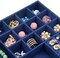 Two-Layer Jewelry Box Organizer Display Storage case with Lock (Deep Blue)
